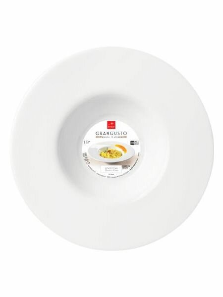 Тарелка глубокая для ризотто стеклянная Bormioli Rocco Grangusto 27x53 см белая