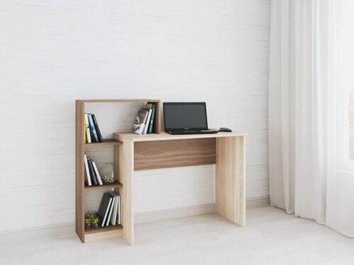 Изображение товара Стол компьютерный с пристройкой, с открытыми полками 1250*1020*500