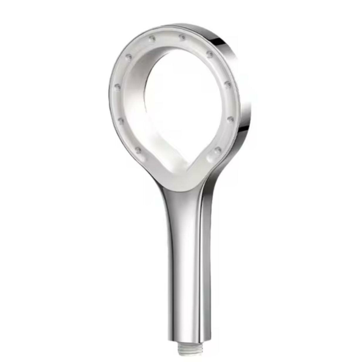 Лейка для душа "Полое кольцо", гидрофобный материал, 24 см, серебристая