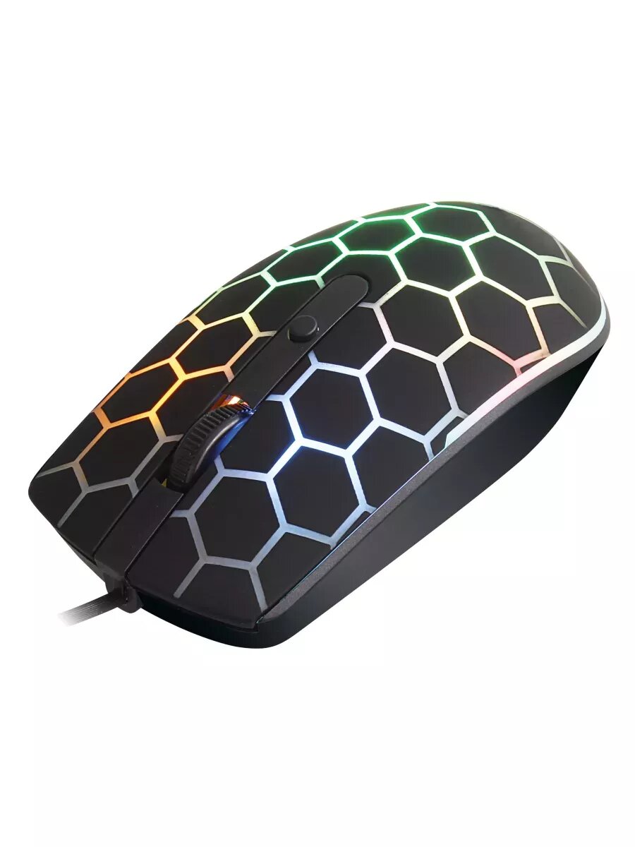 Мышь игровая компьютерная проводная с подсветкой Intro MG278, 4 кнопки, 800-3600dpi, черная — фото 1