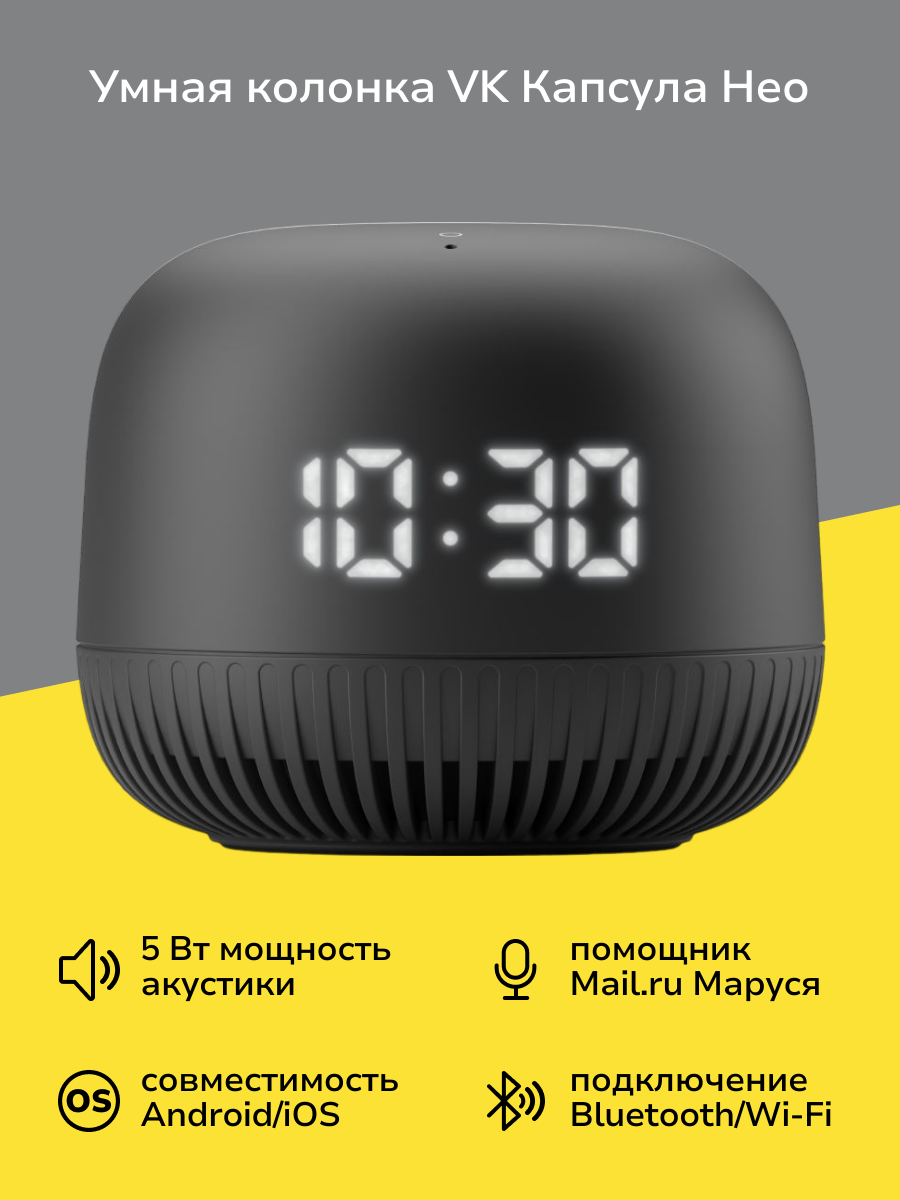 Умная колонка VK Капсула Нео черная (VKSP1BK)