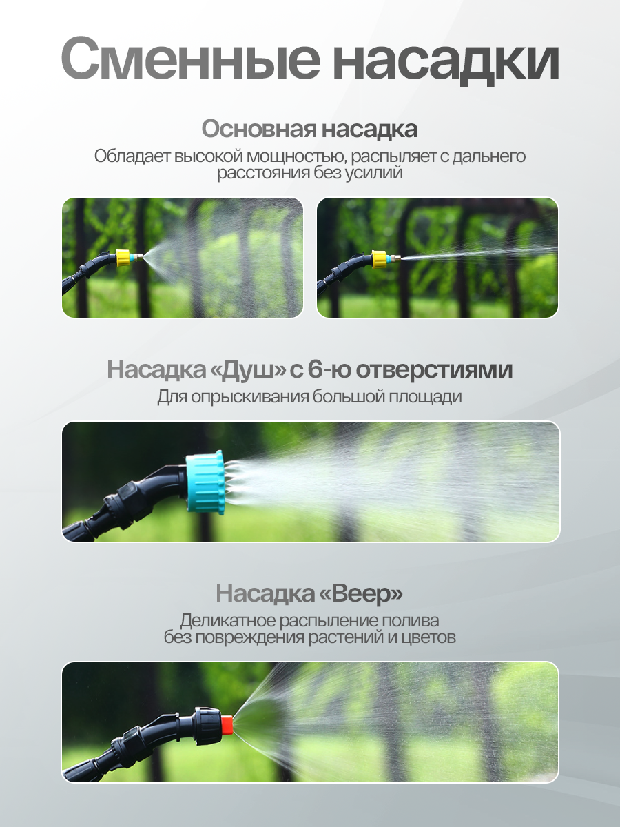 Опрыскиватель садовый аккумуляторный 5л, Распылитель электрический для цветов, растений, машины и сада, пульверизатор — фото 1