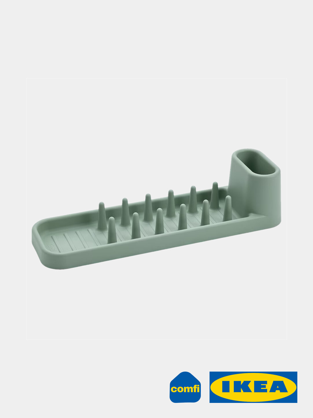 IKEA сушилка для посуды настольная STAMLING, 48x15 см, матовая зеленая — фото 1
