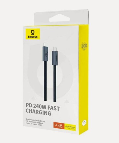 Изображение товара Кабель Baseus Flash Series 2 Full Featured Data Cable Type-C to Type-C 240W, черный
