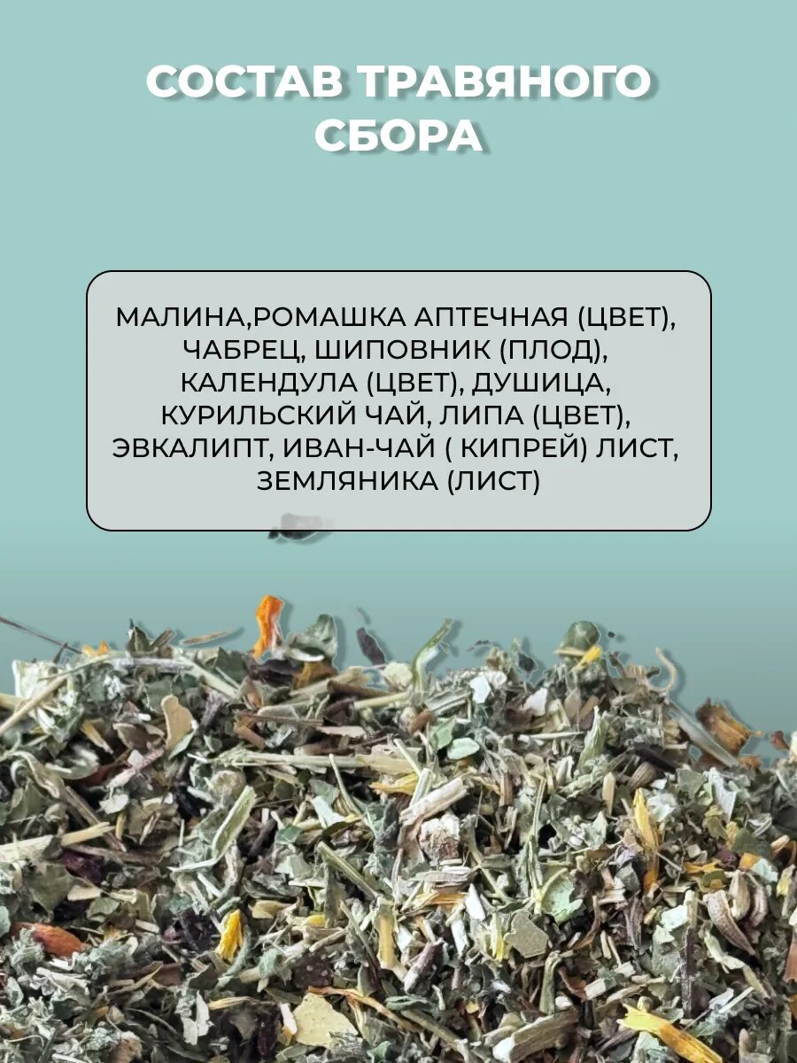 Картинки Чай травяной сбор "Противопростудный щит" для облегчения симптомов простуды и гриппа