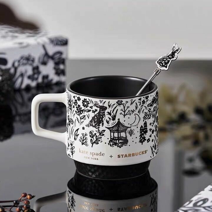 Кружка кофе Черно-белое граффити Starbucks, 414 мл