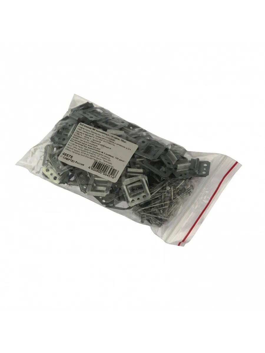 Кляймер №5 оцинкованный с гвоздями 100 шт СИБРТЕХ 46575