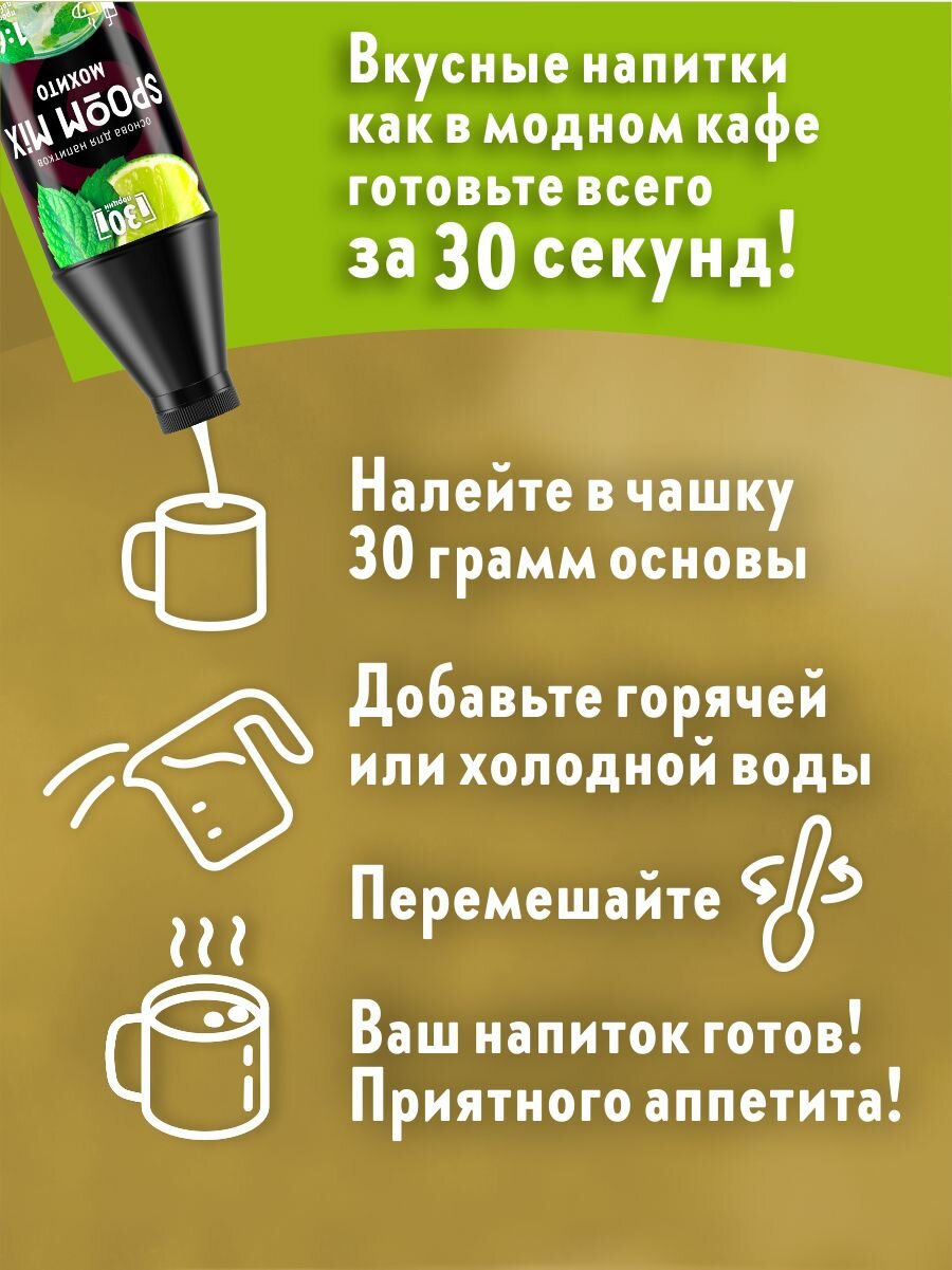 Изображение Основа для напитков SPOOM "Мохито", пластиковая бутылка, 1кг