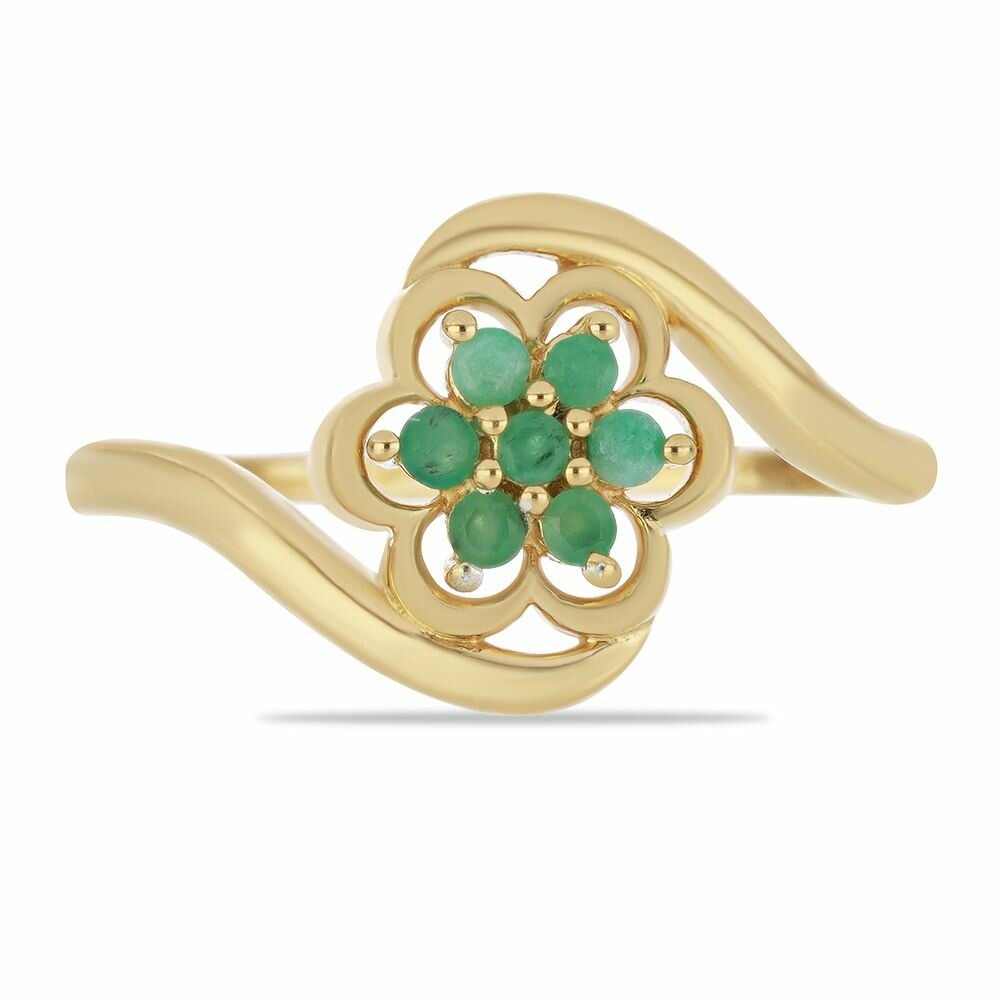 Кольцо тонкое, серебро, 925 проба, изумруд