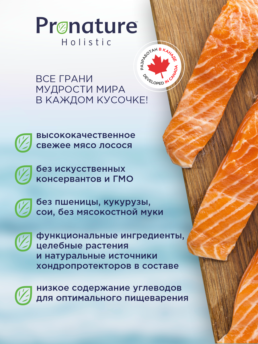 Корм для кошек сухой Pronature Holistic Mediterranea Grain Free беззерновой с лососем, 5кг — фото 1
