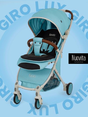 Изображение товара Коляска прогулочная детская Nuovita Giro Lux , складная, сумка-чехол в комплекте (Menta, Bianco / Мята, Белый)