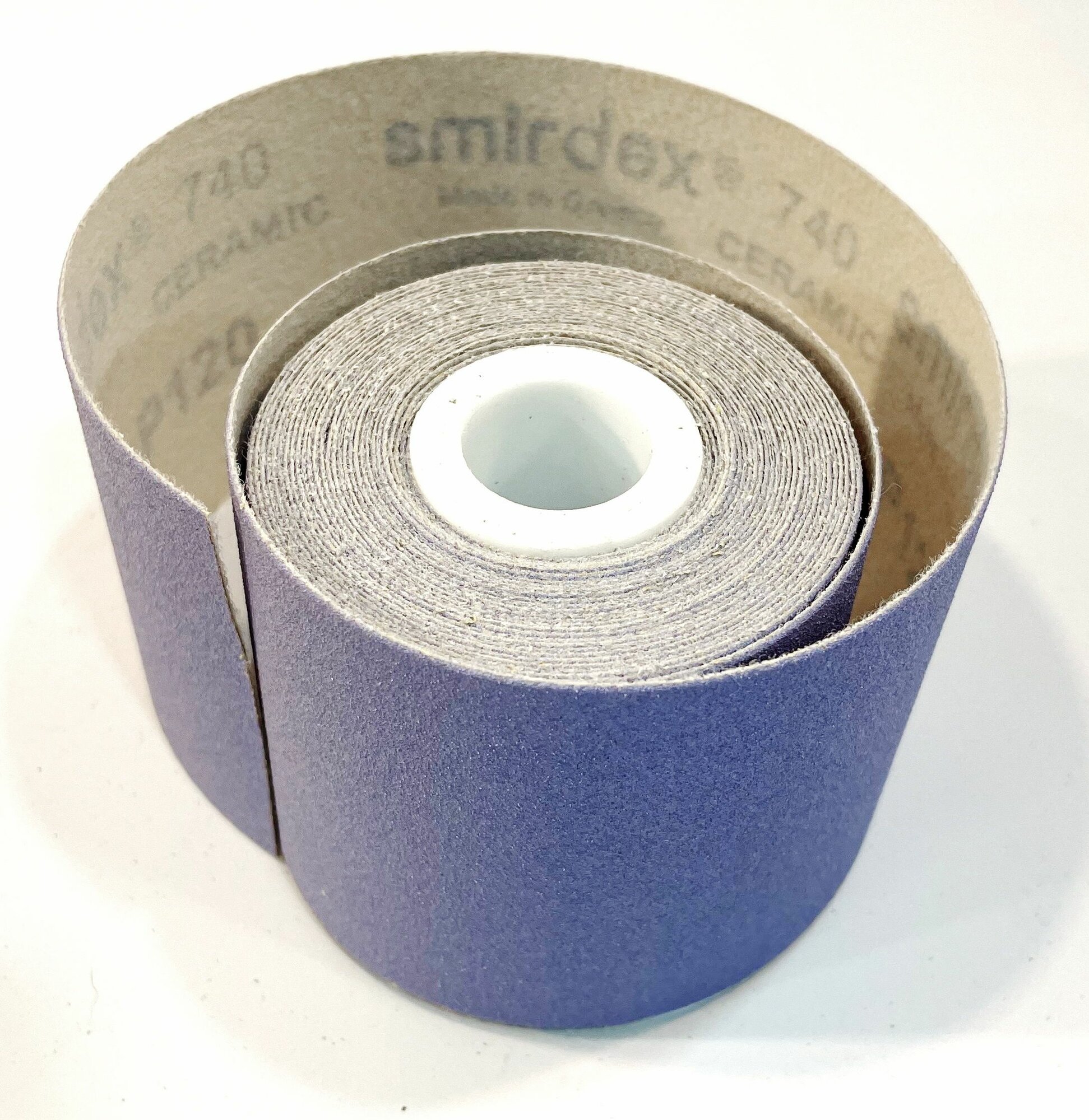 Шлифовальная полоса на липучке р-120, абразивная бумага в рулоне SMIRDEX Ceramic Velcro 740, 70мм*5метров