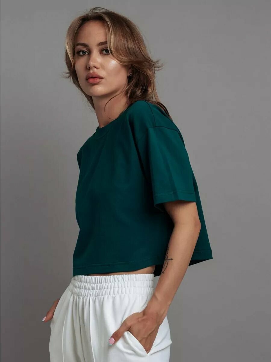 Кроп-топ Телодвижения, размер 170-96-102 (48) L, морская волна — фото 1