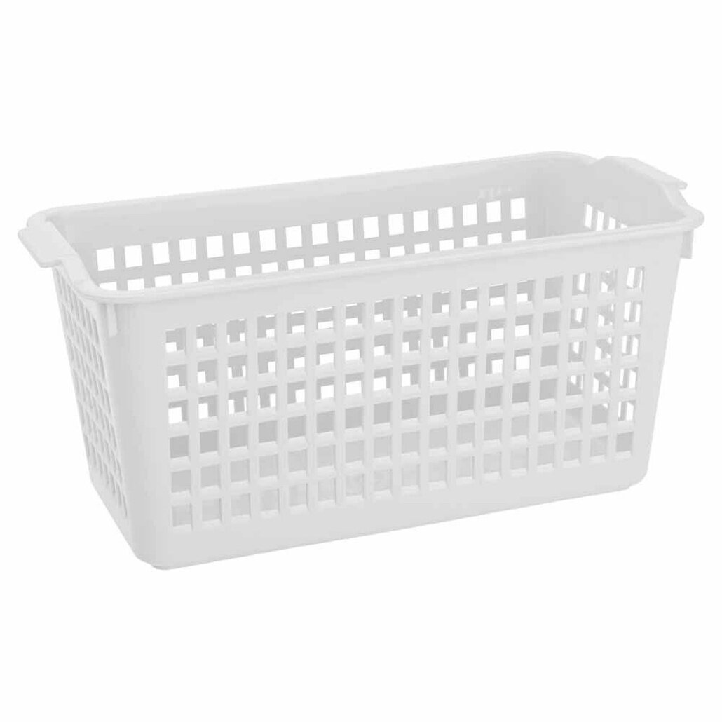 Корзина пластиковая универсальная с ручками 28х135х123 см 32 л белая для организации хранения
