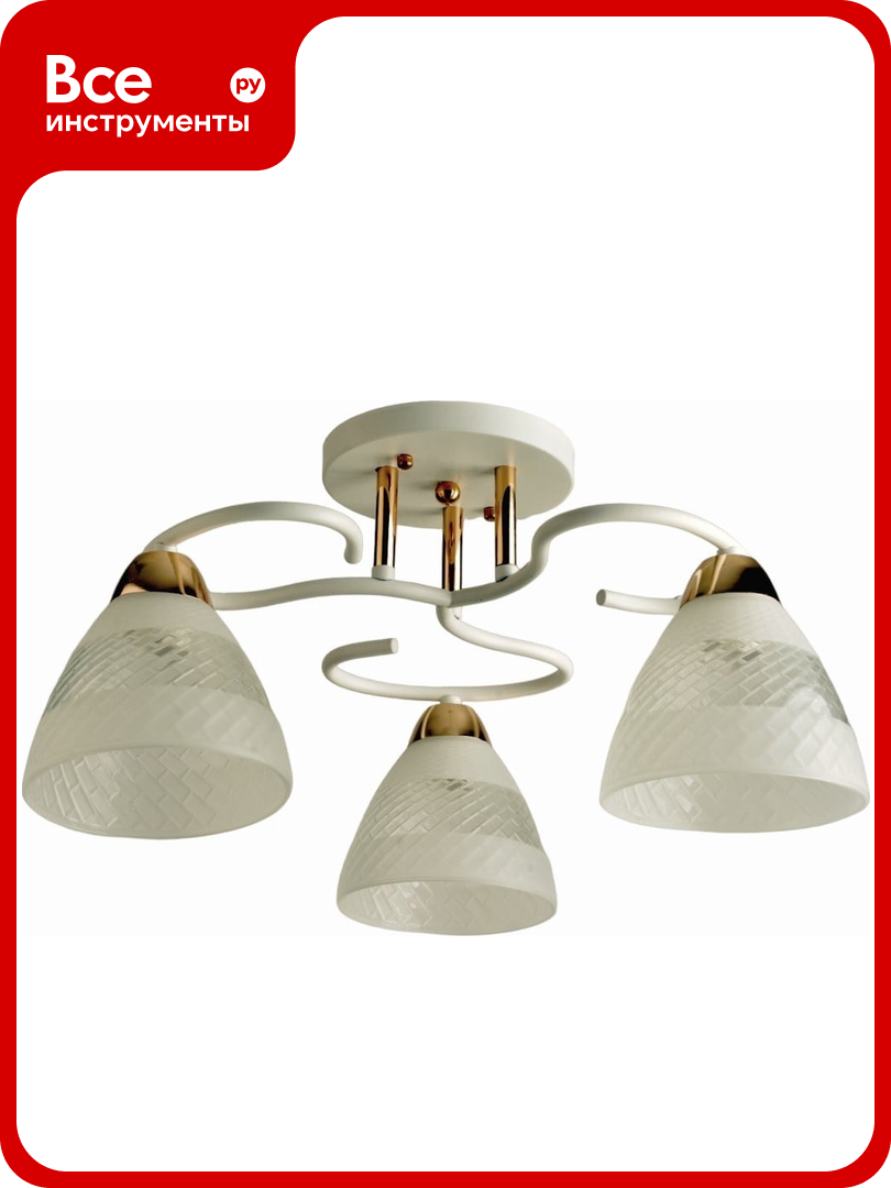 Люстра ЭкономСвет классическая 11173/3WT+FGD WT+CL