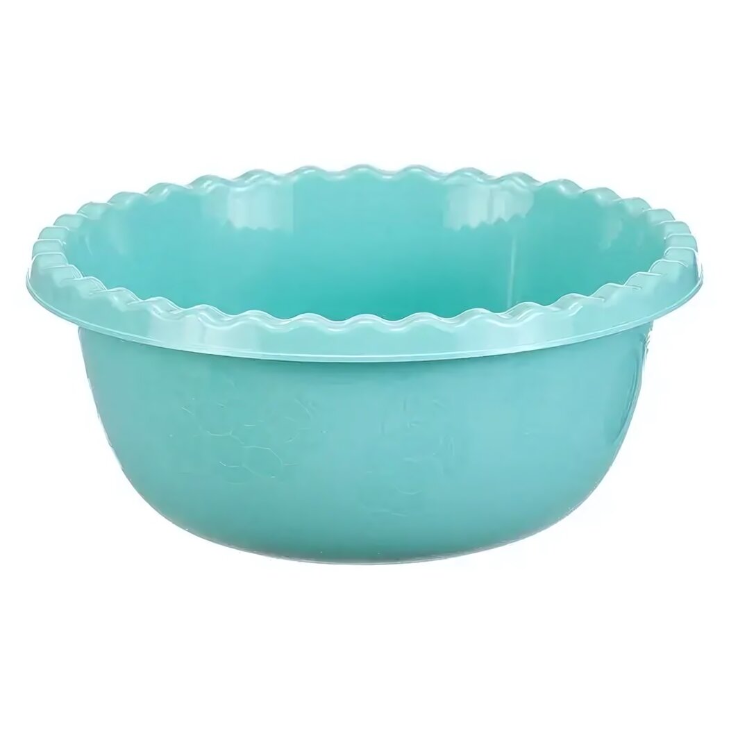 Миска пластиковая круглая 8л цвет аквамарин 35.5х35.5см для кухни и пикника