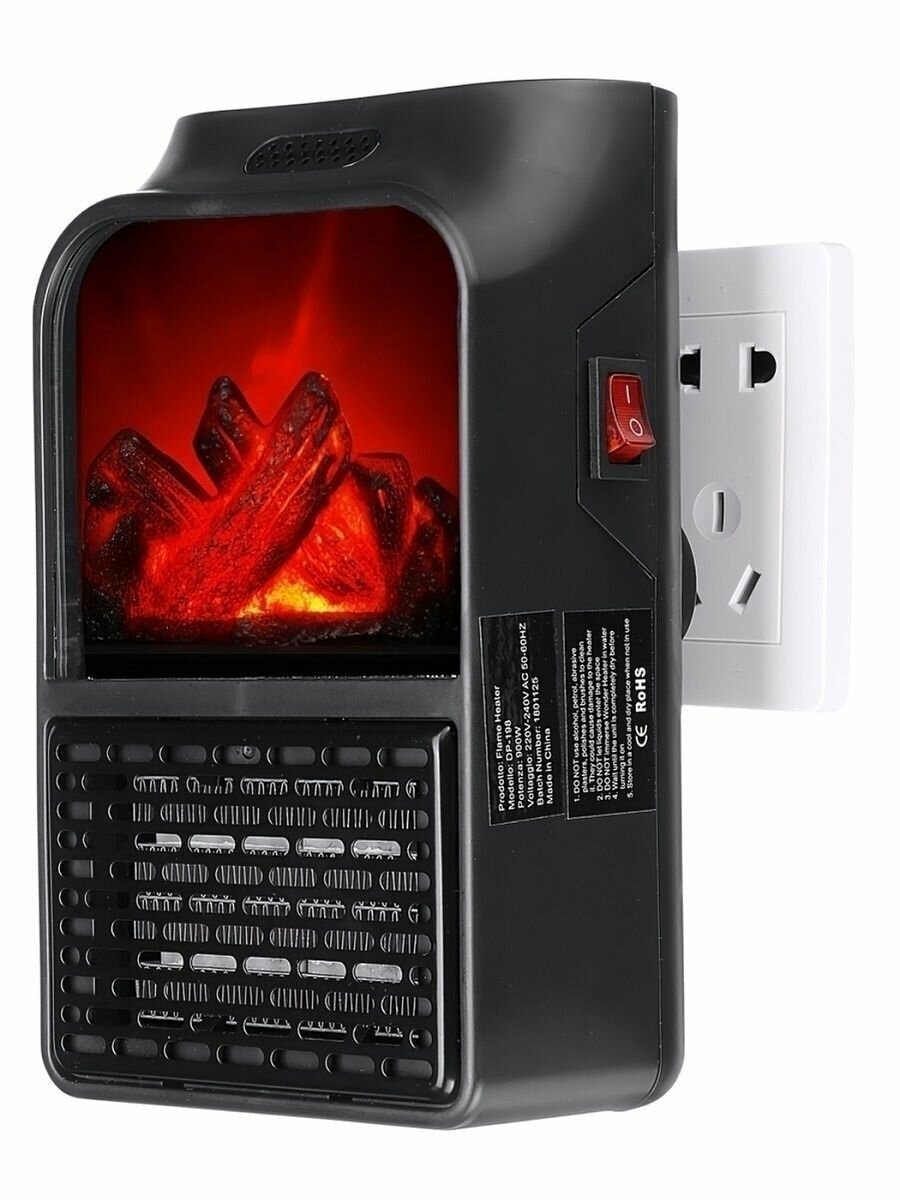 Портативный обогреватель-камин Flame Heater 1000 Ватт / тепловентилятор / нагреватель / комнатный / офисный / обогреватель камин