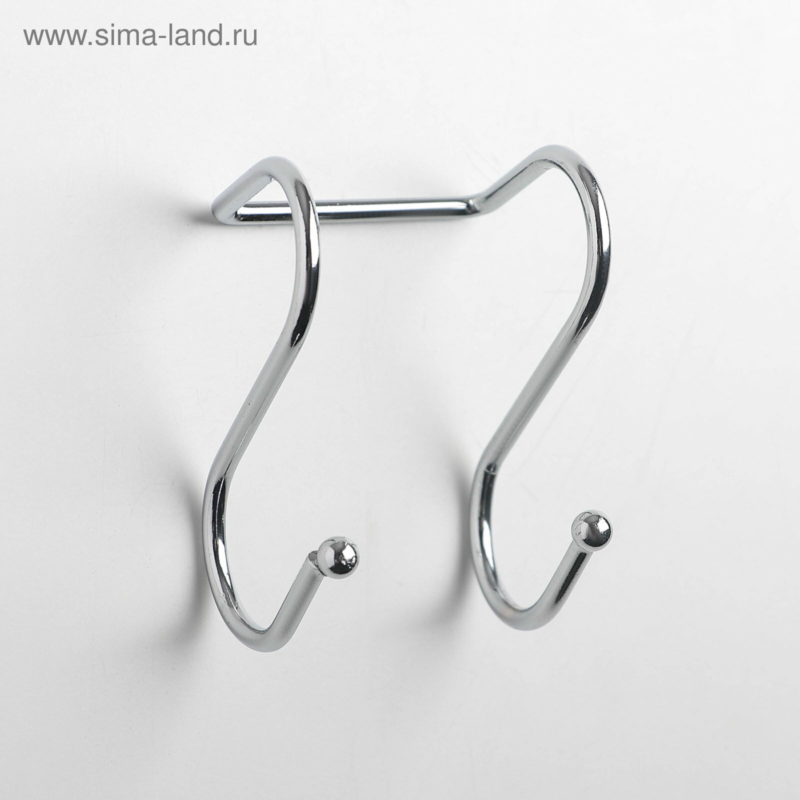 Крючок для рейлинга двойной d=2.5 см 6 см хромированный цвет: хромированный