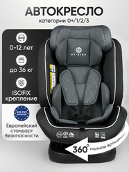 Автокресло UT Kids группа 0+/1/2/3 (0-36 кг), 360 , Isofix, чёрный