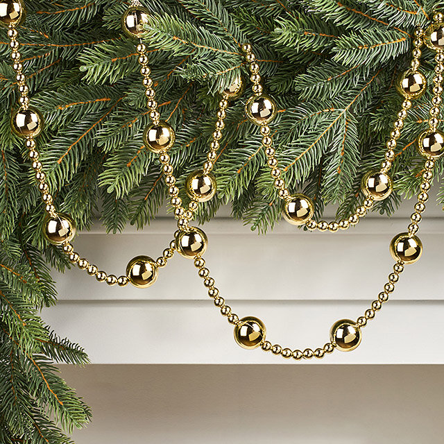 Бусы на елку Alverston - Gold 160 см пластик