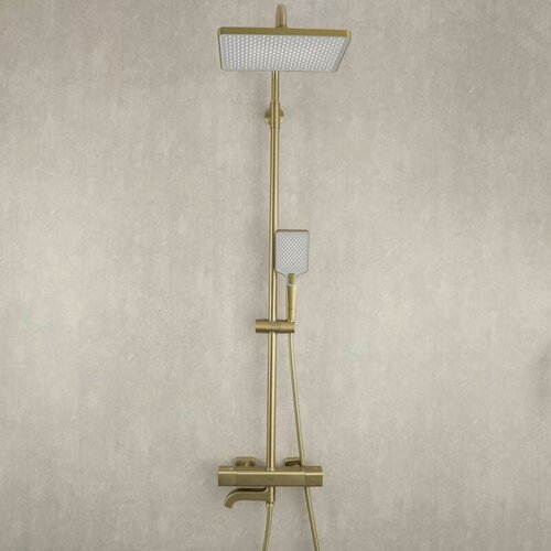 Изображение товара Душевая система Gappo G2491-3, с термостатом, верхний тропический душ, сатин золотой