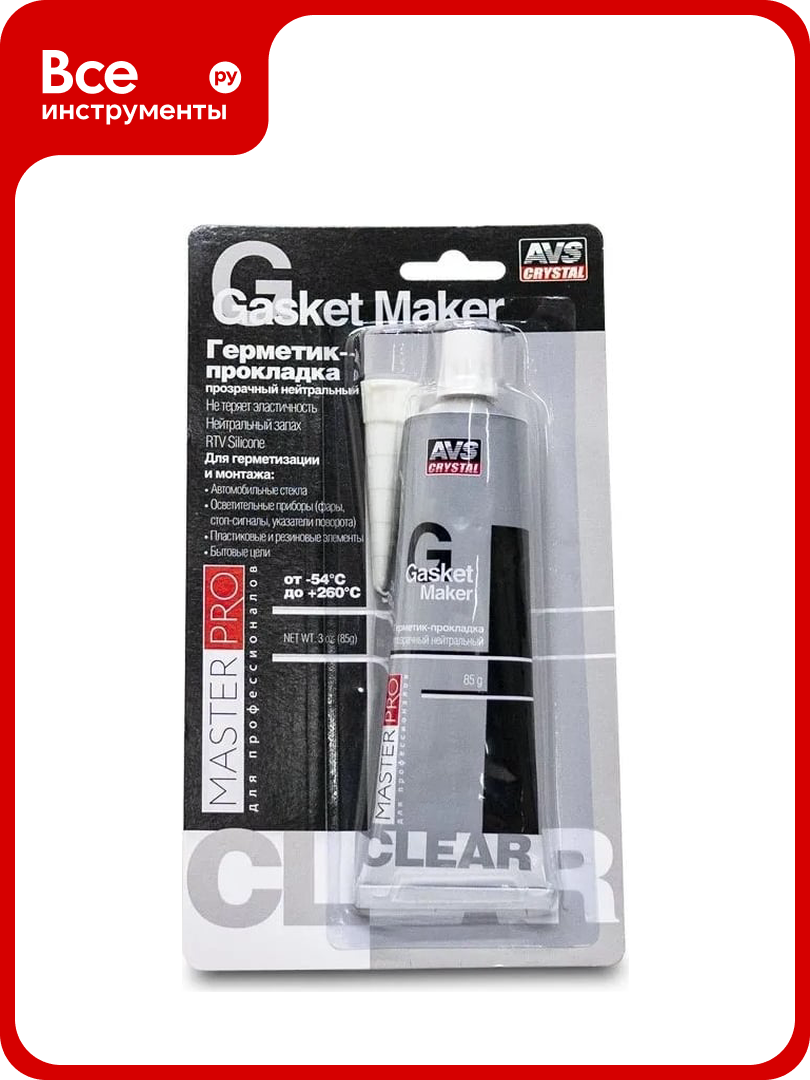 Герметик-прокладка Прохим AVS AVK-347 MasterPro прозрачный нейтральный 85 гр. A40277S