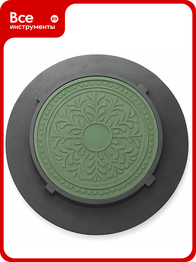 Люк садовый Millennium конусный полимерно-песчаный 15т зелёный — прочный долговечный устойчивый УТ000034979