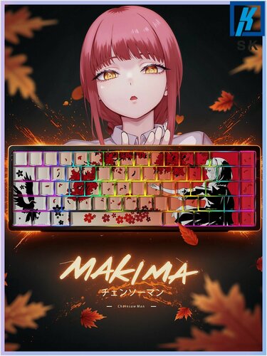 Изображение товара Sakura Girl Machima, механическая клавиатура из ПБТ с боковой гравировкой, 129 клавиш