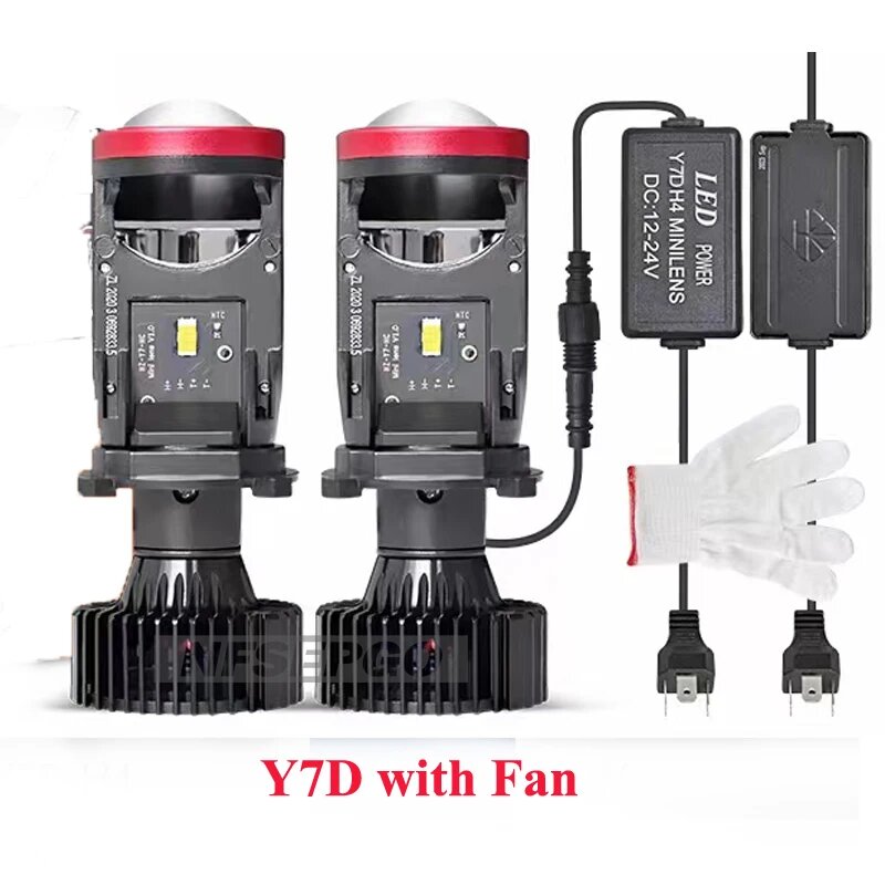 Светодиодные Лампы Y7D H4 Bi-Beam с Линзой, 6000K, 12V/24V, 2шт