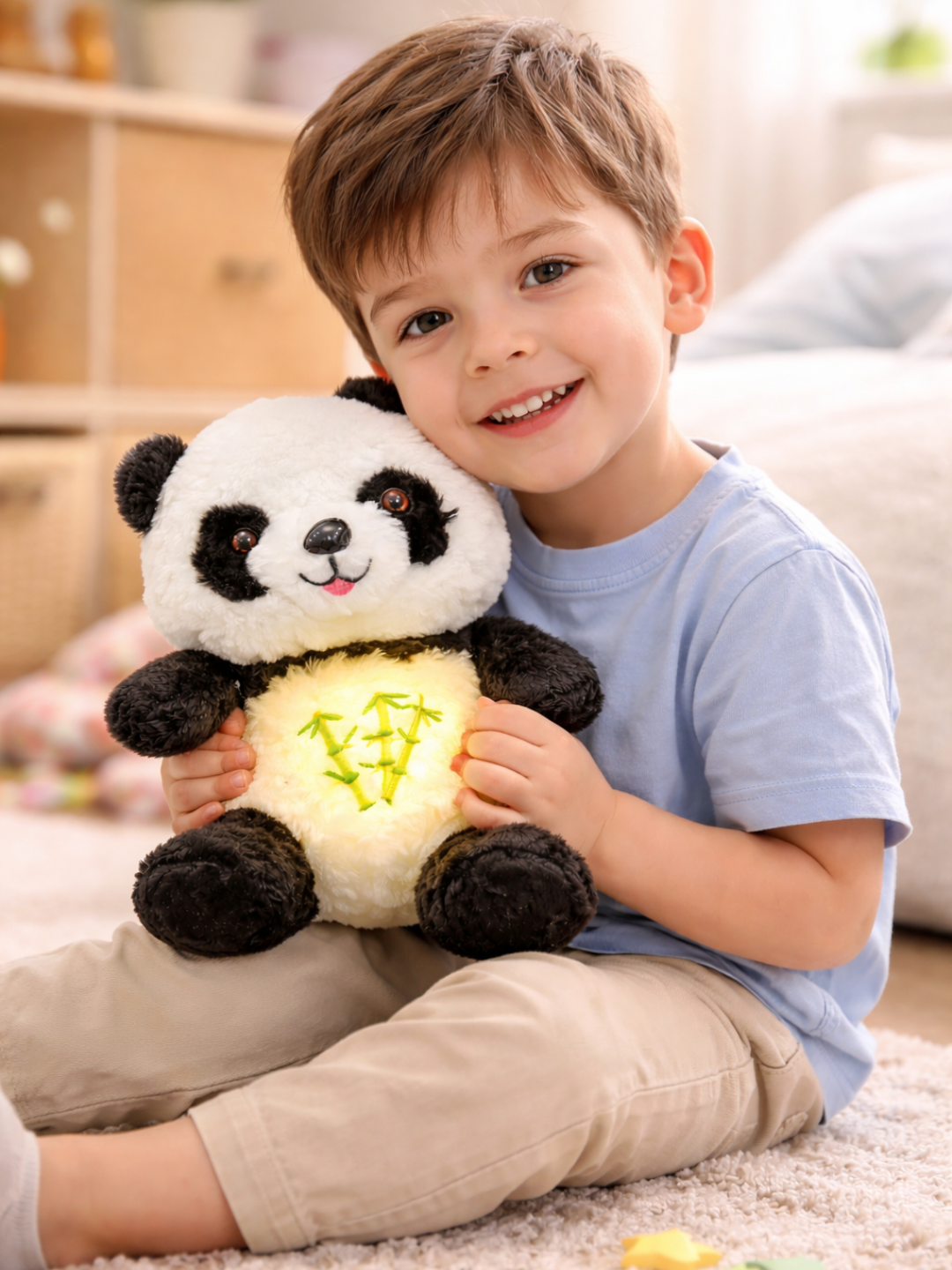 Игрушка для сна "Плюшевый Панда", дышащая, звуковые и световые эффекты — фото 1