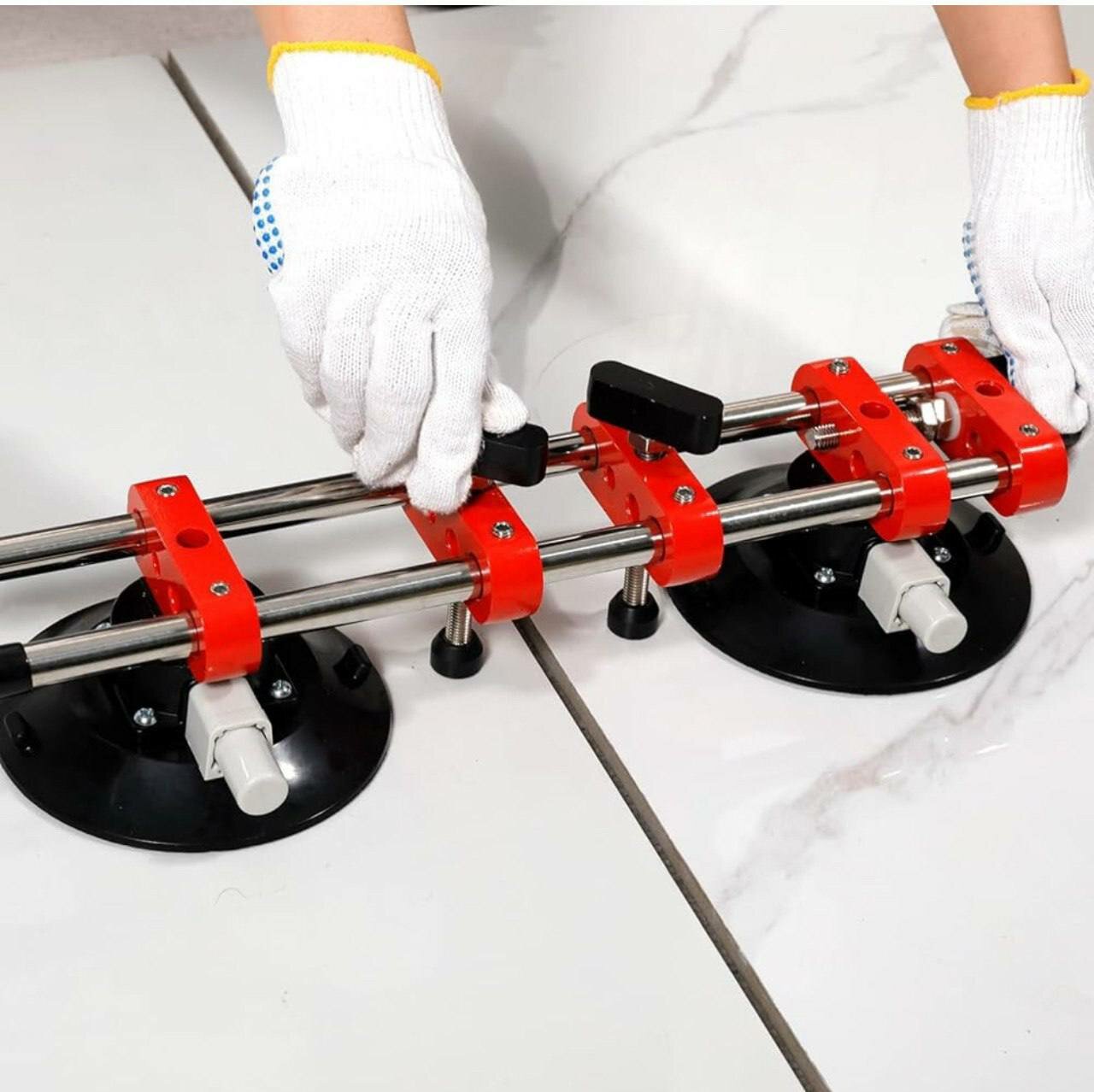 Двусторонняя вакуумная присоска, для плитки и стекла, с направляющей