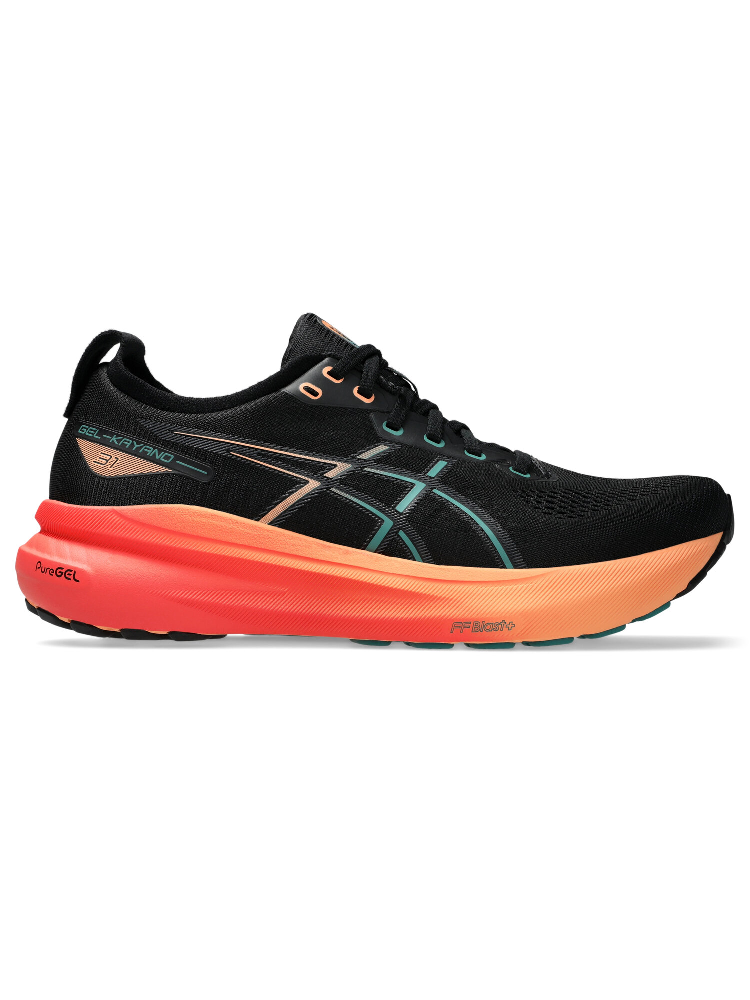 Кроссовки ASICS GEL-KAYANO 31, размер 11,5 US, черный/оранжевый/синий