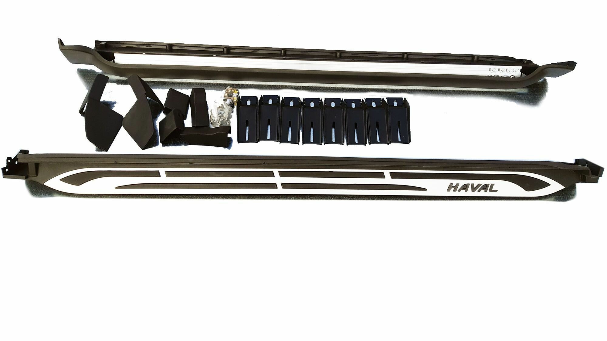 Штатные пороги-площадки для Haval H6 M6 алюминий серебристые