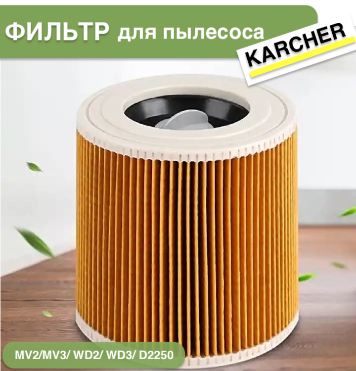 Патронный HEPA фильтр для пылесоса Karcher MV2 MV3 WD2 WD3 D2250 6.414-552.0