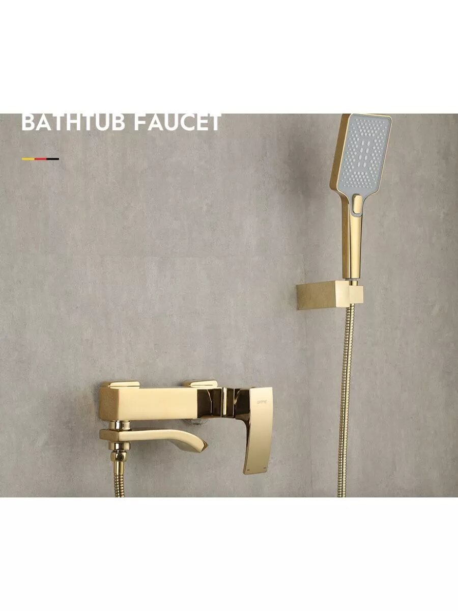 Смеситель для ванны с коротким изливом Gappo Jacob G3207-3, латунь, золотой