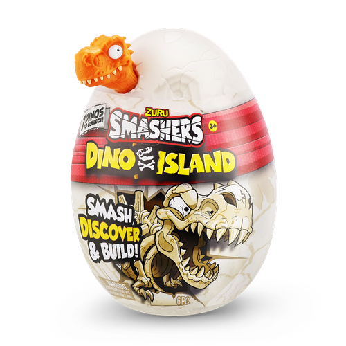 Игрушка ZURU Сюрприз в яйце остров динозавров Smashers Dino Island нано яйцо оранжевый 14 см зуру 1100₽