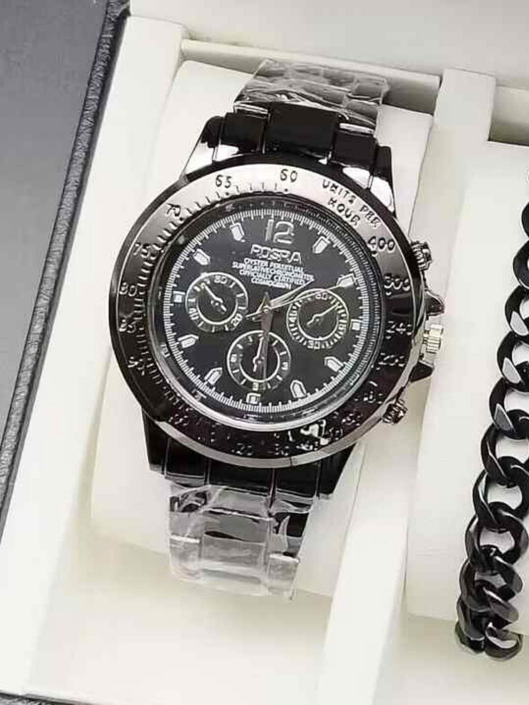 Наручные часы, черный/стальной — фото 1