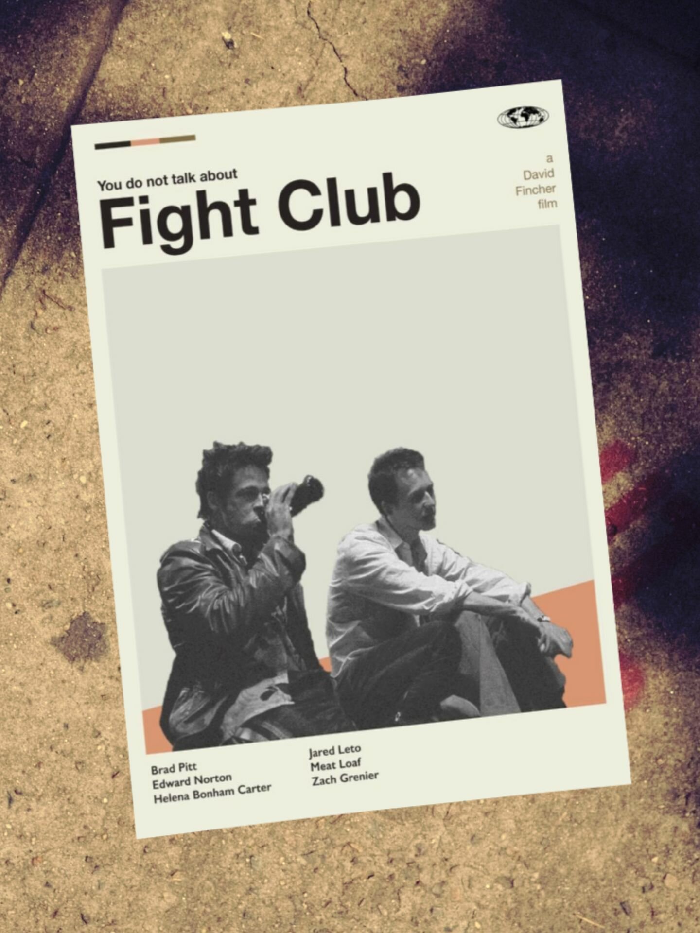 Постер "Бойцовский Клуб" в стиле pinterest формат А3 297 х 420 мм глянцевый