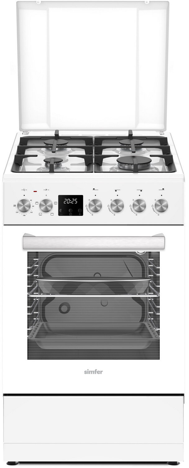 Комбинированная плита Simfer F56MW45025 белая эмаль