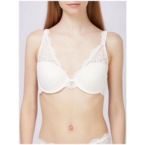 Бюстгальтер EMPORIO ARMANI кружевной чашка на косточках бретели несъемные размер 80B белый 2988₽