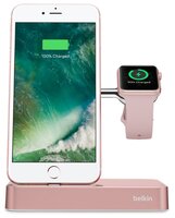 Док-станция универсальная Belkin Valet Charge Dock for Apple Watch + iPhone розовое золото