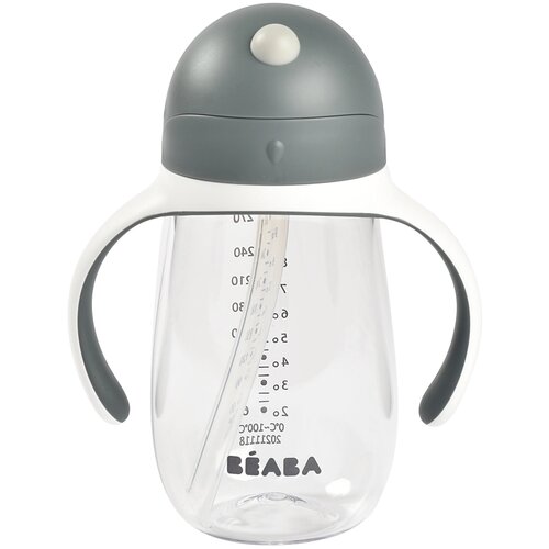 Поильник с трубочкой Beaba Straw Cup, 300 мл mineral grey