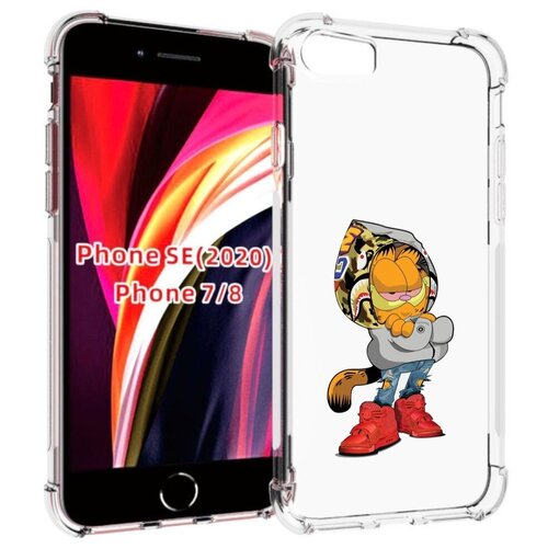 Чехол MyPads модный-котяра детский для iPhone 7 4.7 / iPhone 8 / iPhone SE 2 (2020) / Apple iPhone SE3 2022 задняя-панель-накладка-бампер чехол mypads модный спанч боб для iphone 7 4 7 iphone 8 iphone se 2 2020 apple iphone se3 2022 задняя панель накладка бампер