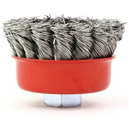 Щетка чашечная жгутовая 13-021 65мм; M14 для УШМ, ворс гофр нерж сталь 0,50 EuroBrush EB-ASS1