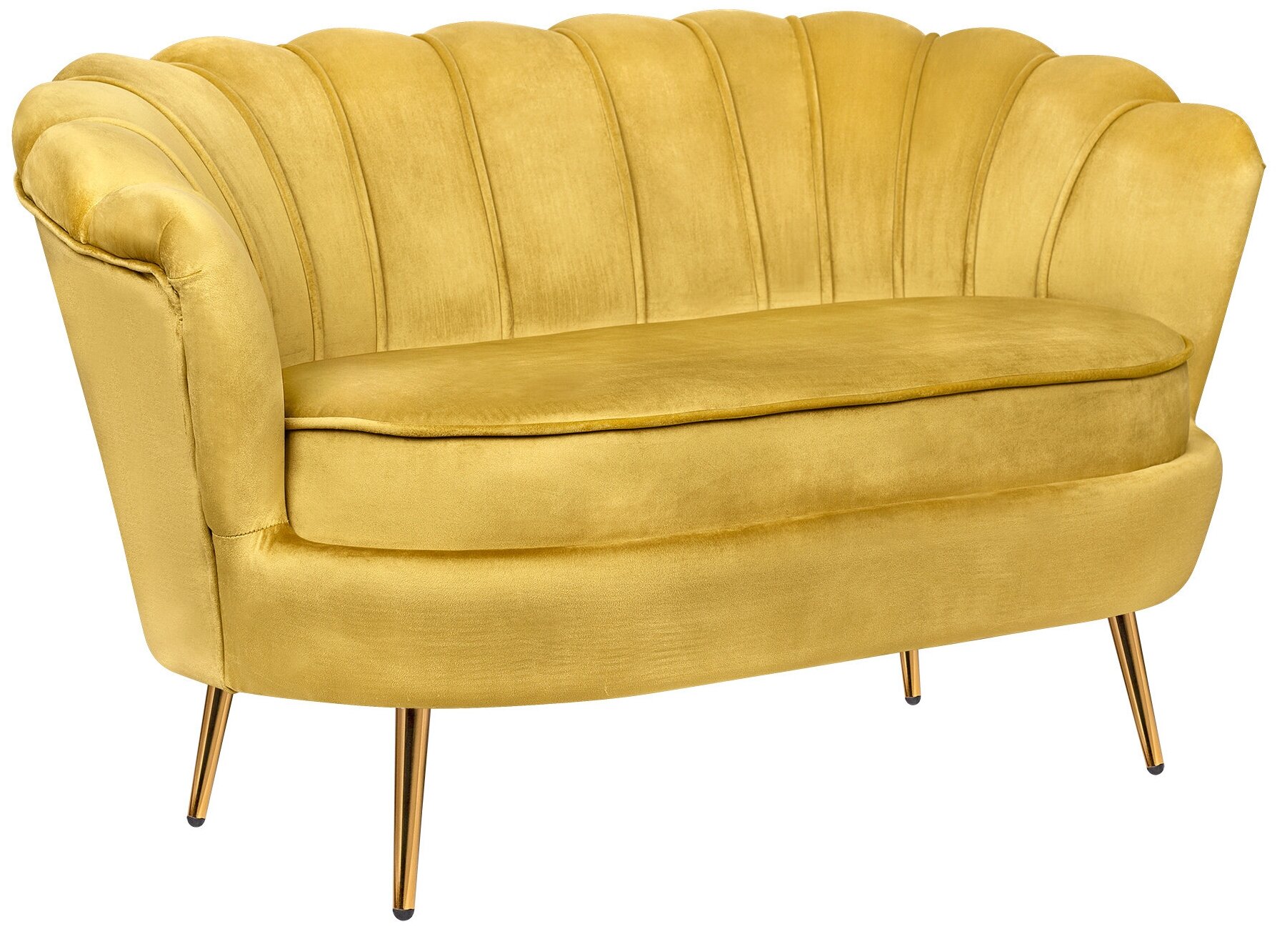 Желтый диван ракушка Pearl double yellow - фотография № 2