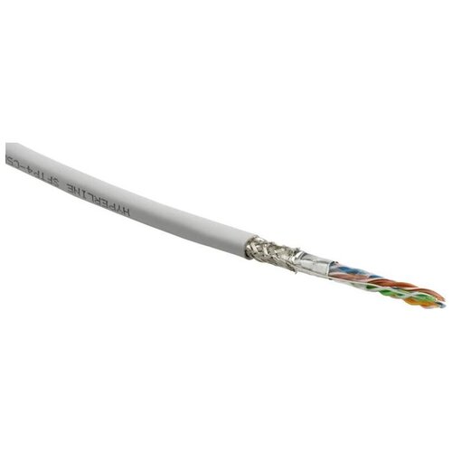 Кабель Ethernet Hyperline SFUTP4-C5E-S24-IN-LSZH-GY-305 кабель информационный hyperline кат 5e 100м серый [uutp4 c5e s24 in pvc gy 100]