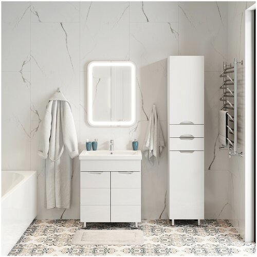 Тумба с раковиной в ванную комнату FAURAplus, техно 60