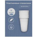 Набор одноразовых пластиковых стаканчиков 200 мл, 12 шт - изображение