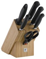 Набор Zwilling J. A. Henckels Pure 4 ножа, ножницы и мусат с подставкой 33620-001 черный