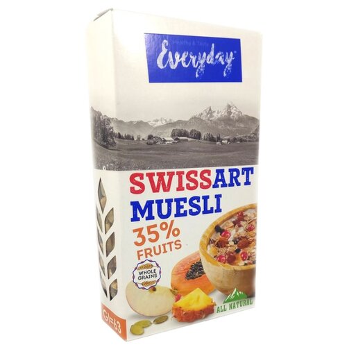 фото Мюсли Everyday хлопья Swiss Art с фруктами, коробка, 300 г